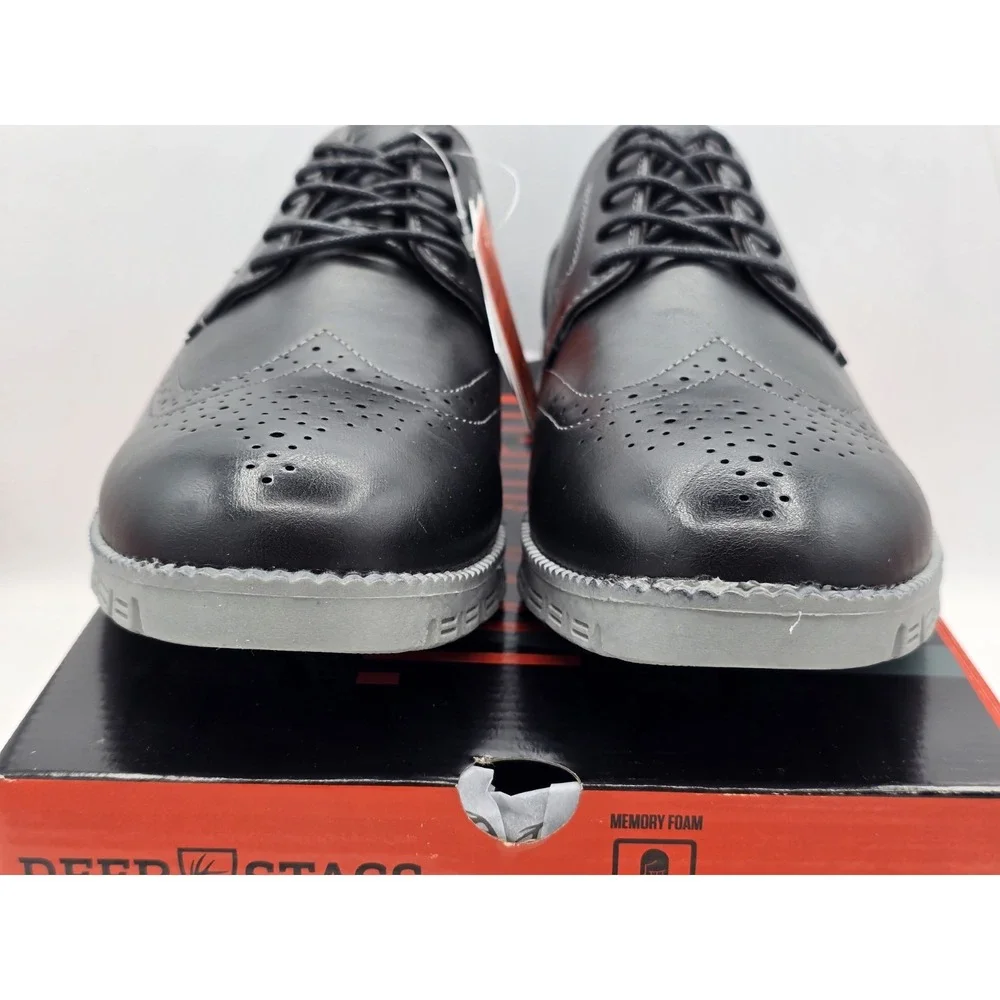 NEW Man's Oxfords Deer Stags‎ Corvallis Black / Grey Vega Sz 11.5 W Wide